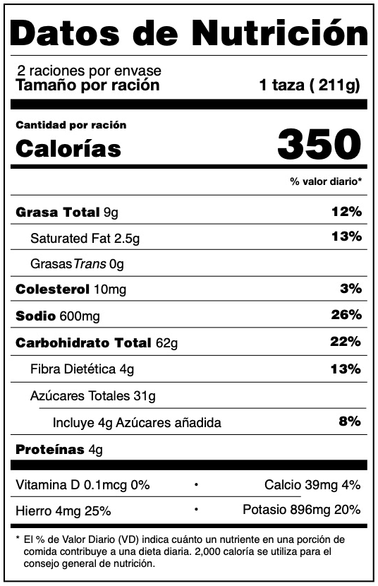 Dato Nutricional